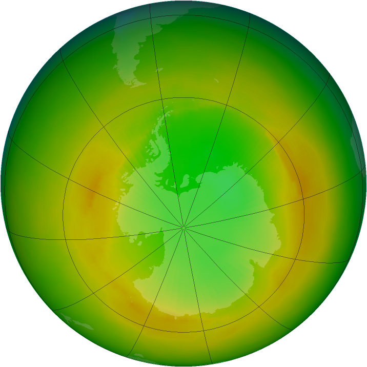 Antarctic ozone map for November 1979
